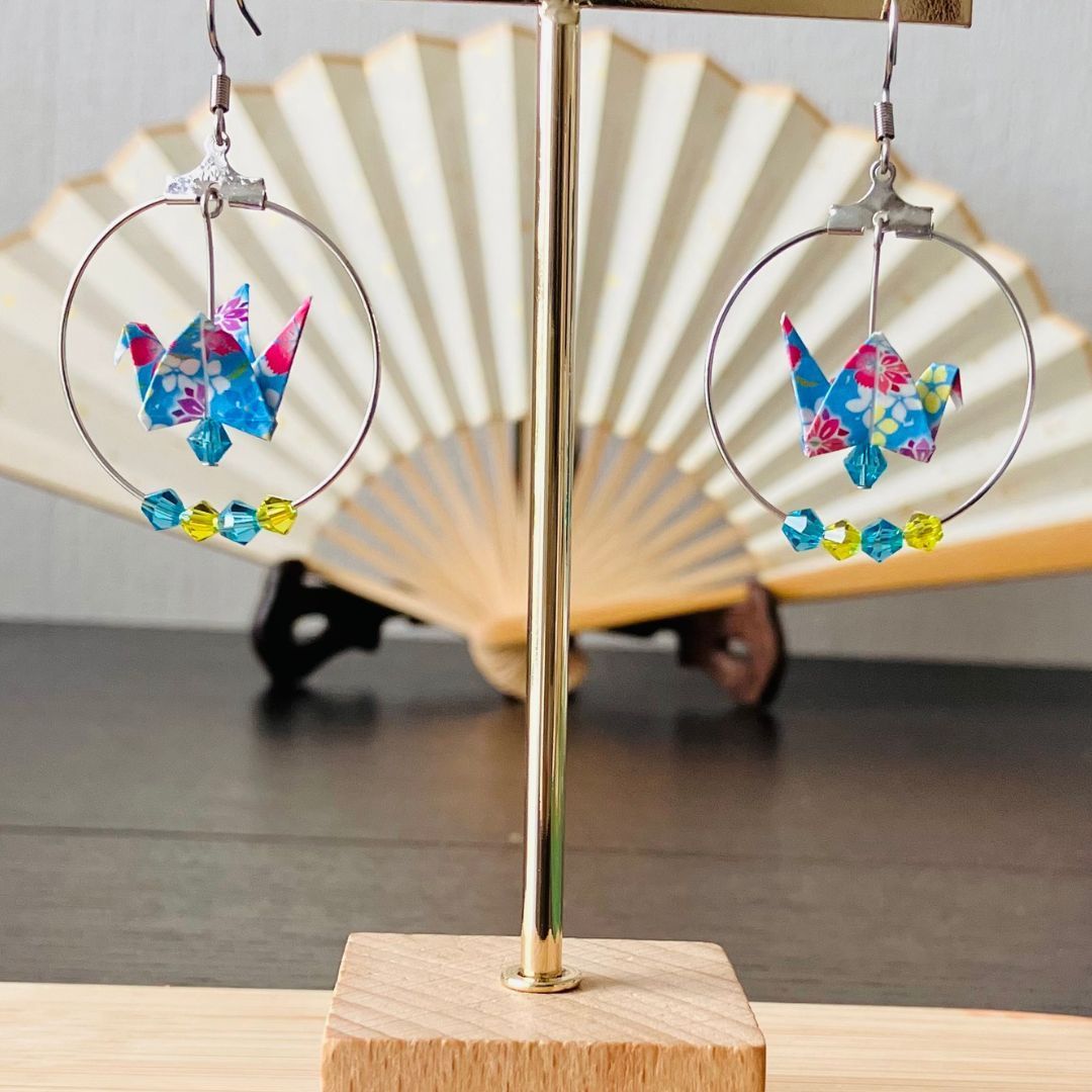 Boucles d'oreilles grue Origami Boucles d'oreilles grue Origami