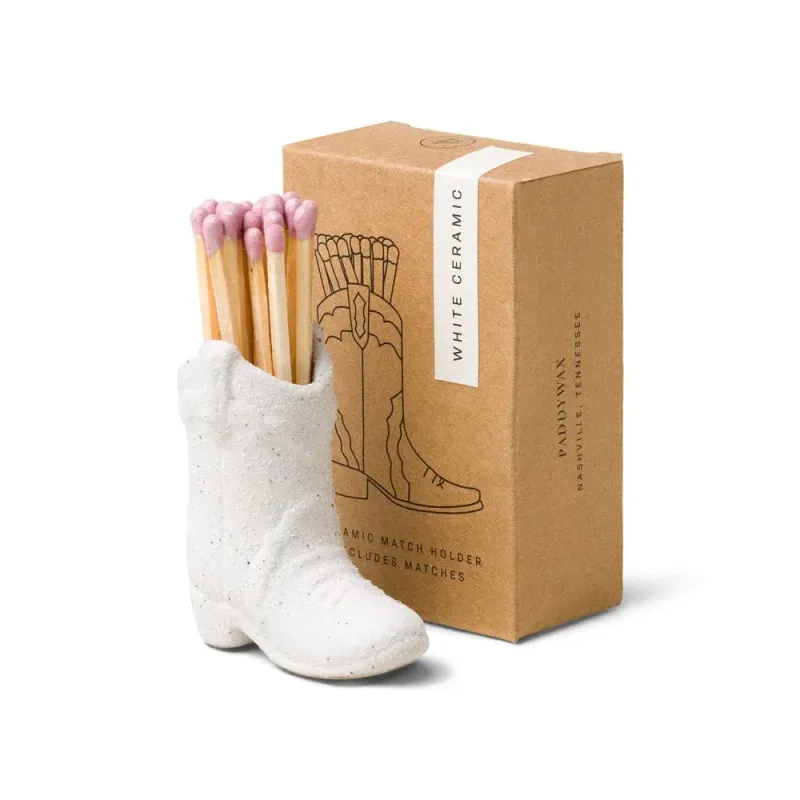 Porte-allumettes Botte Nashville - Blanc