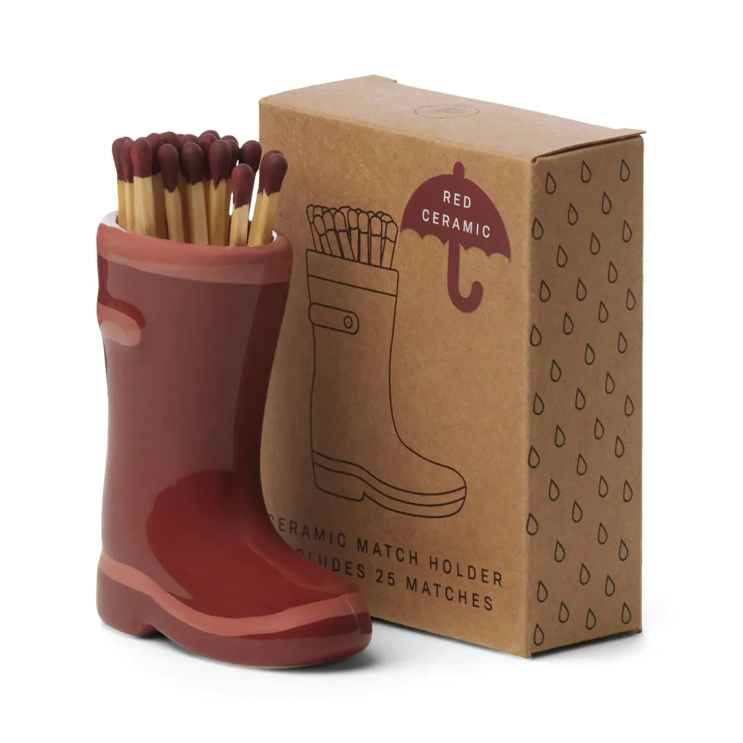 Porte-allumettes Botte Wellington - Rouge