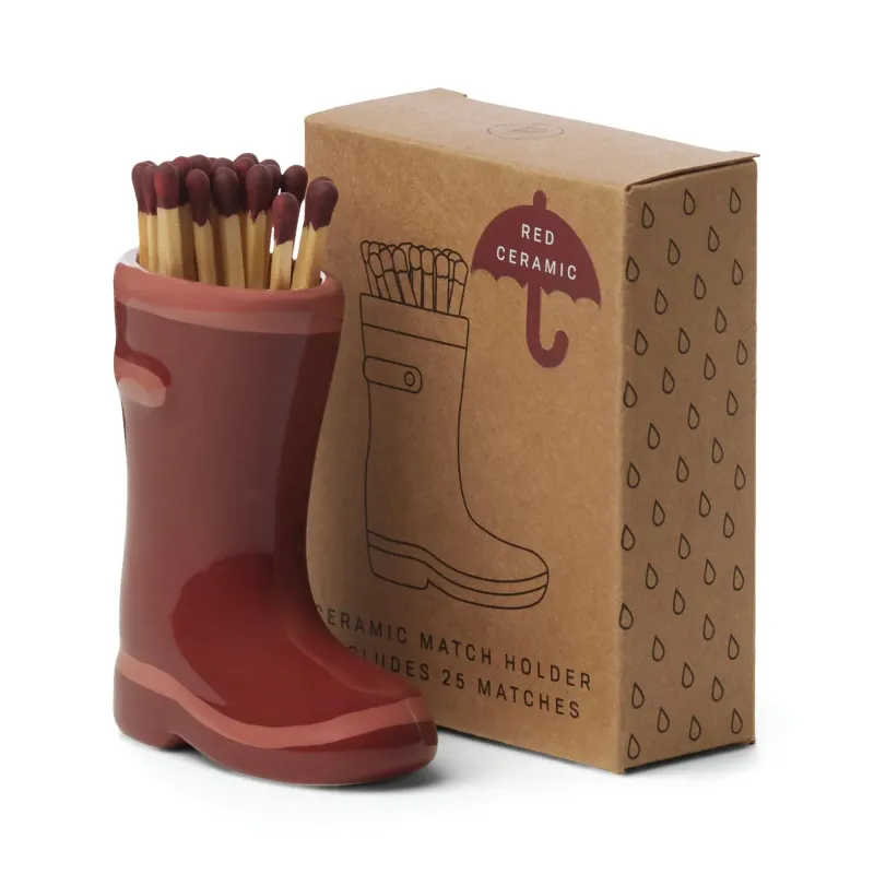 Porte-allumettes Botte Wellington - Rouge