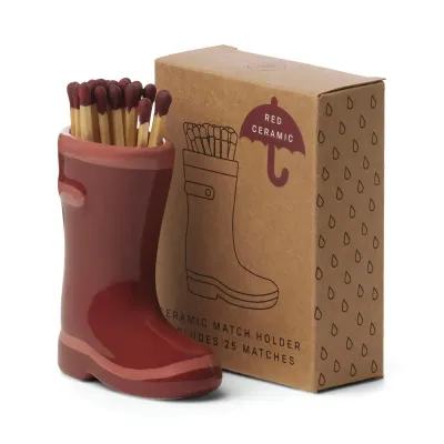 Porte-allumettes Botte Wellington - Rouge