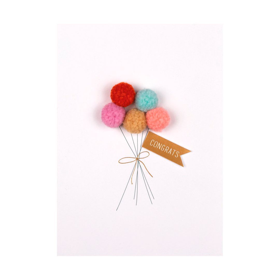 Carte Pompom - "Congrats"