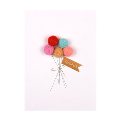 Carte Pompom - "Congrats"
