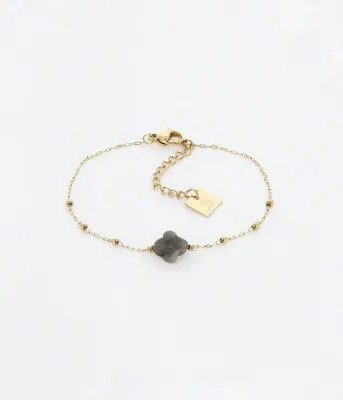 Bracelet Velasquez - Acier Doré | Labradorite