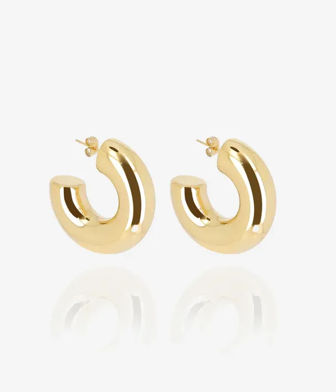 Boucles d'oreilles Amande - Acier Doré