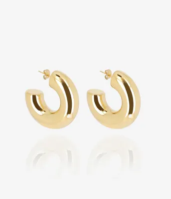 Boucles d'oreilles Amande - Acier Doré