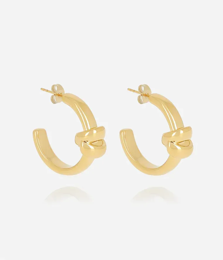 Boucles d'oreilles Theope - Acier Doré