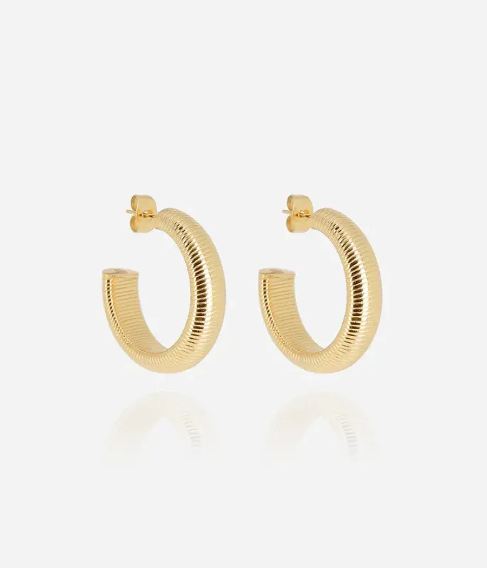 Boucles d'oreilles Kaneko - Acier Doré