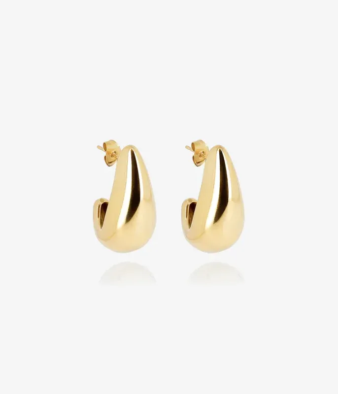 Boucles d'oreilles Agua - Acier Doré