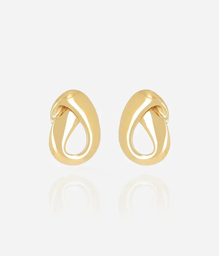 Boucles d'oreilles Magda - Acier Doré