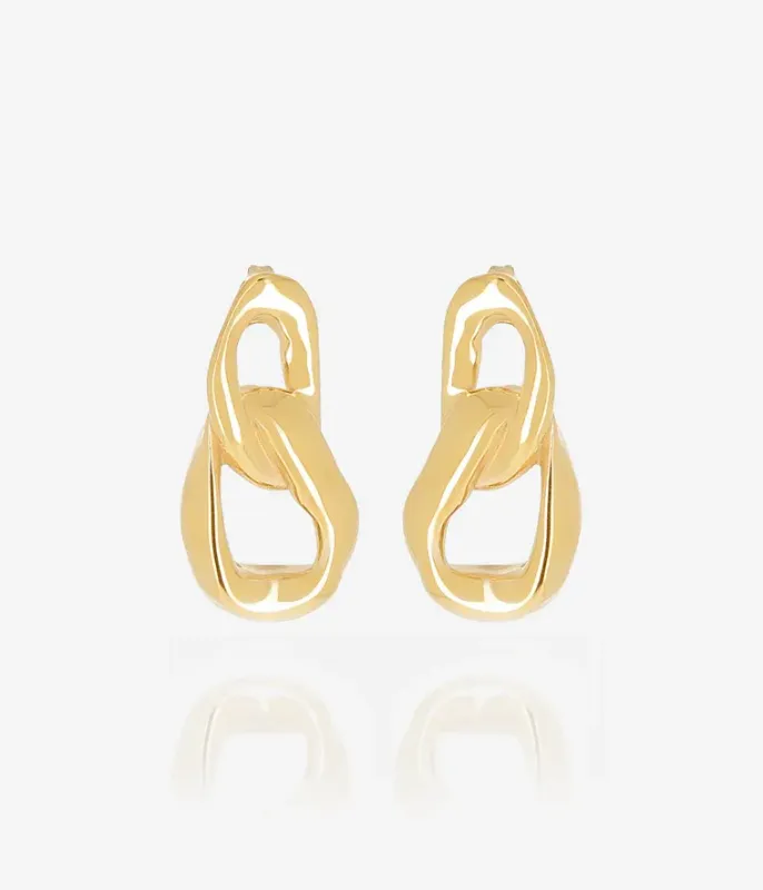 Boucles d'oreilles Emon - Acier Doré