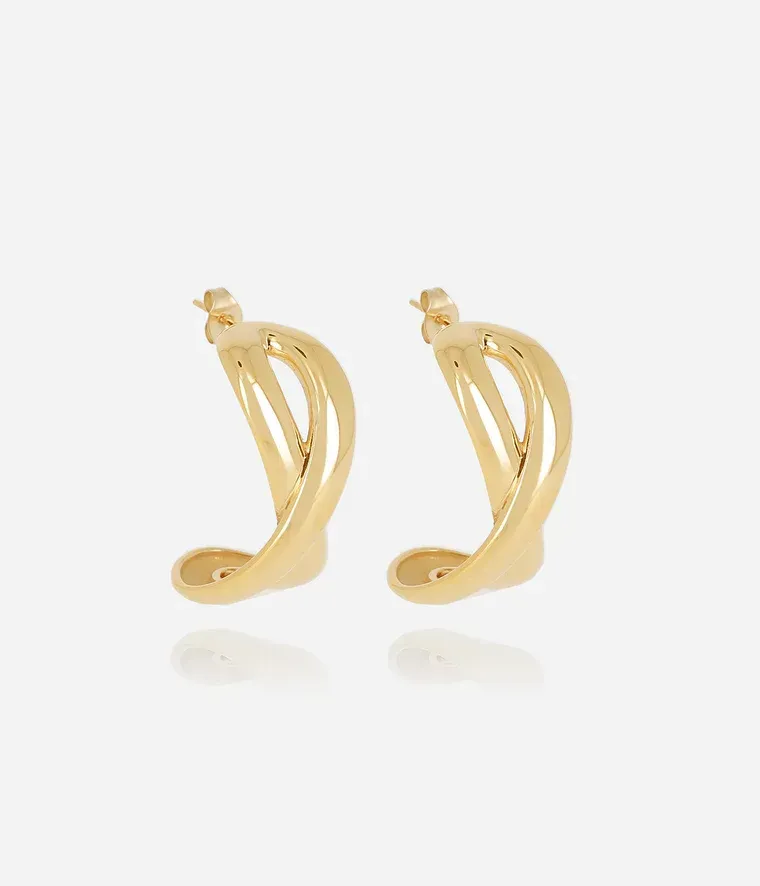 Boucles d'oreilles Endless - Acier Doré