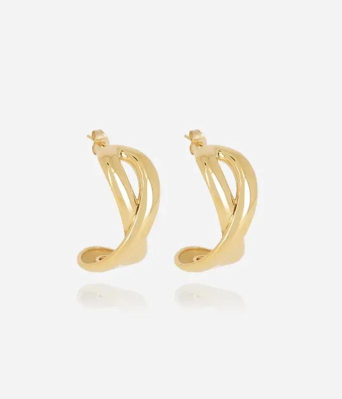 Boucles d'oreilles Endless - Acier Doré