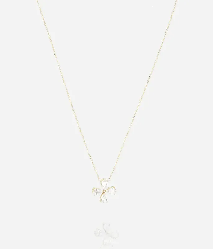 Collier Estial -  Acier Doré | Blanc