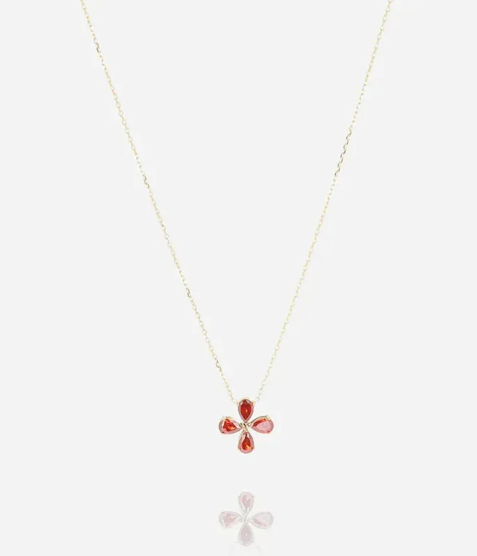 Collier Estial -  Acier Doré | Rouge