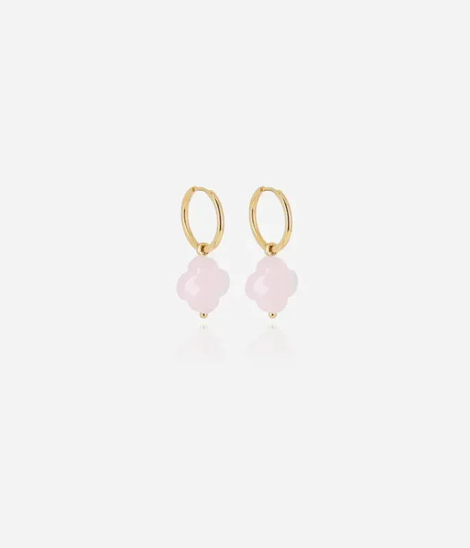 Boucles d'oreilles Vega - Acier Doré | Rose