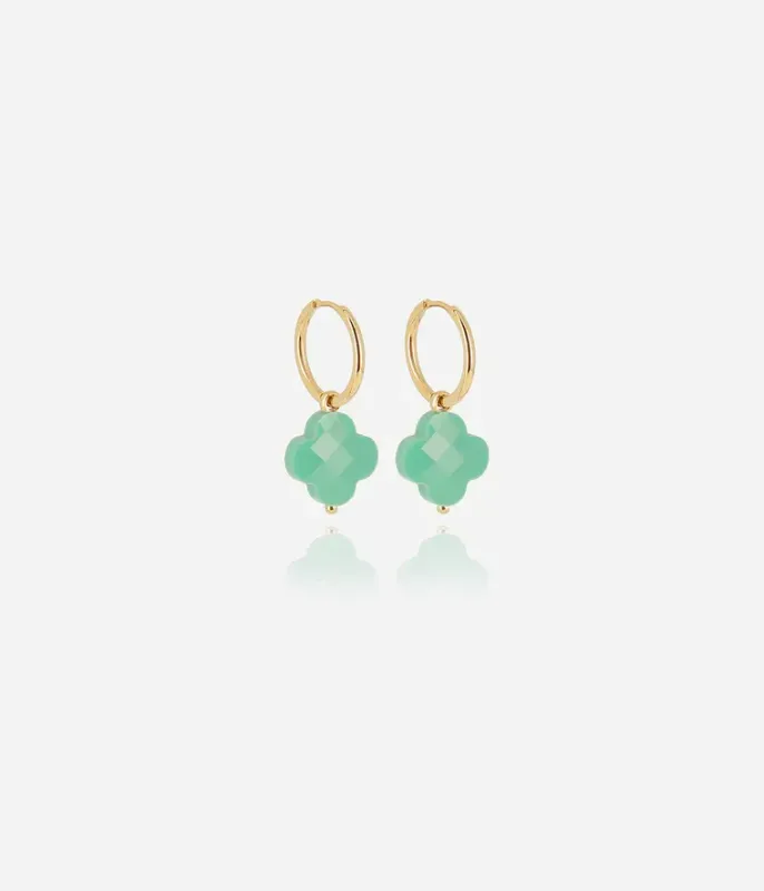 Boucles d'oreilles Vega - Acier Doré | Turquoise