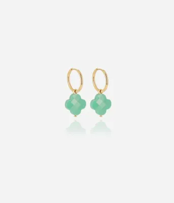 Boucles d'oreilles Vega - Acier Doré | Turquoise