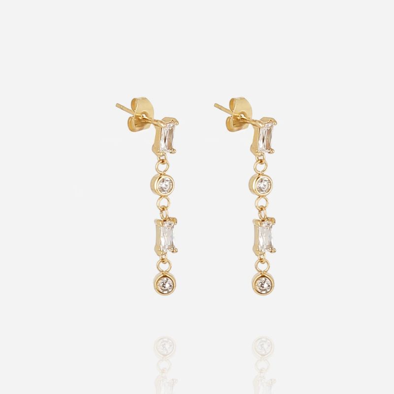 Boucles d'oreilles Athis - Acier Doré