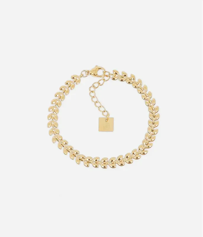 Bracelet Leaf - Acier Doré