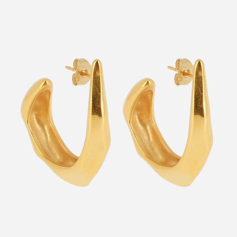 Boucles d'oreilles Créoles - Acier Doré