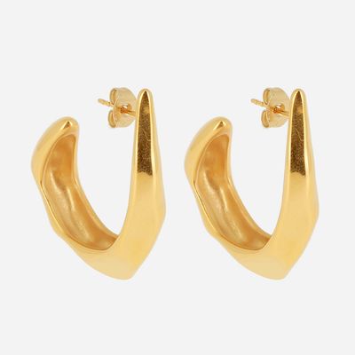 Boucles d'oreilles Créoles - Acier Doré