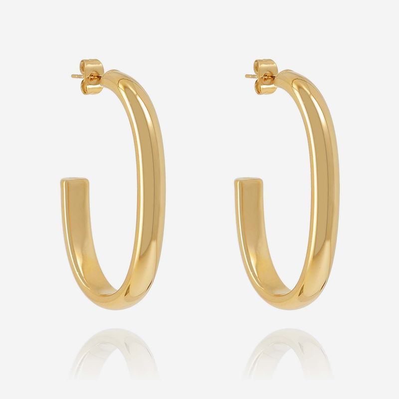 Boucles d'oreilles Créoles - Acier Doré