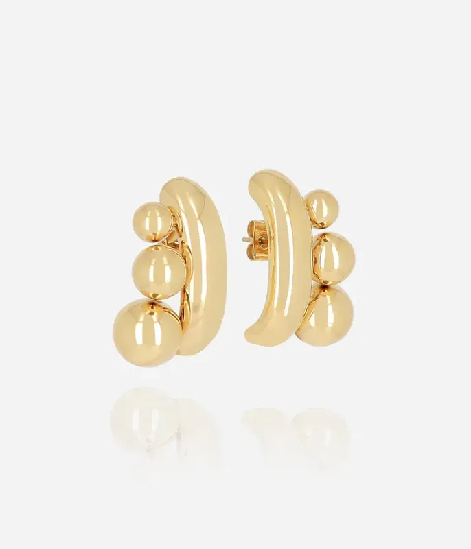 Boucles d'oreilles Veta - Acier Doré