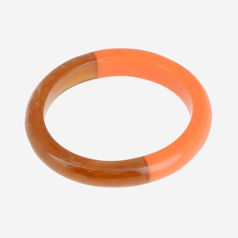 Bracelet Jonc Résine - Corail & Brun