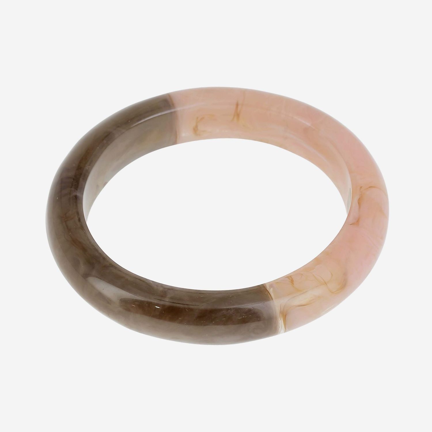 Bracelet Jonc Résine - Brun & Rose