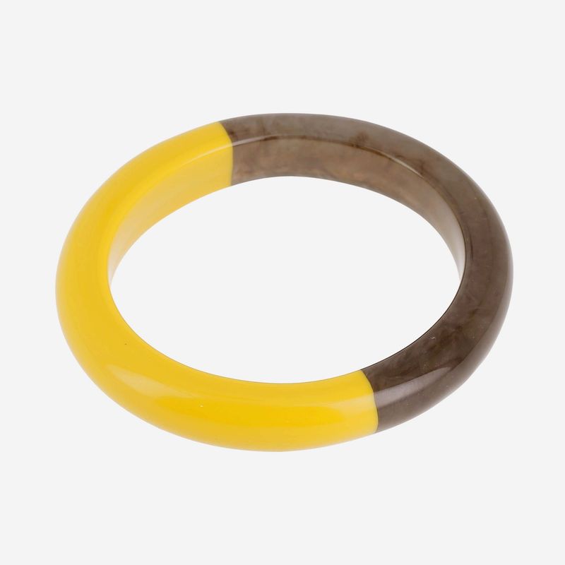 Bracelet Jonc Résine - Jaune & Brun