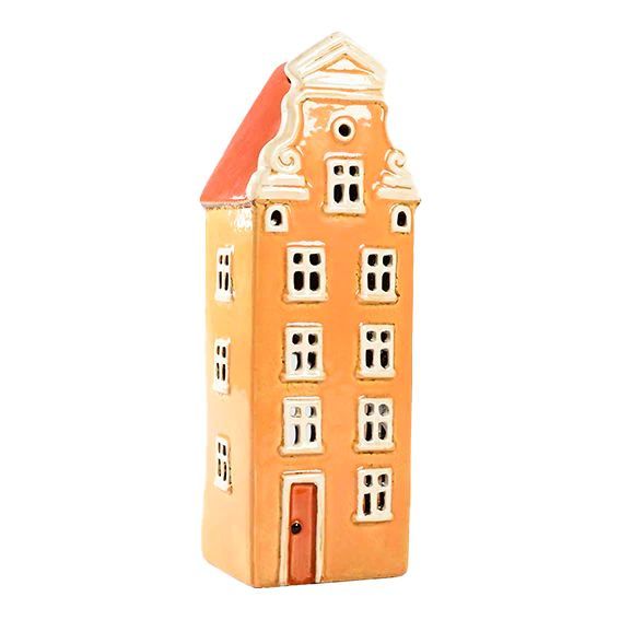 Maison-photophore Scandinave - Céramique jaune