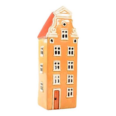 Maison-photophore Scandinave - Céramique jaune