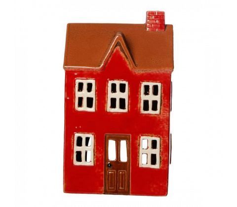Maison-photophore Scandinave - Céramique rouge