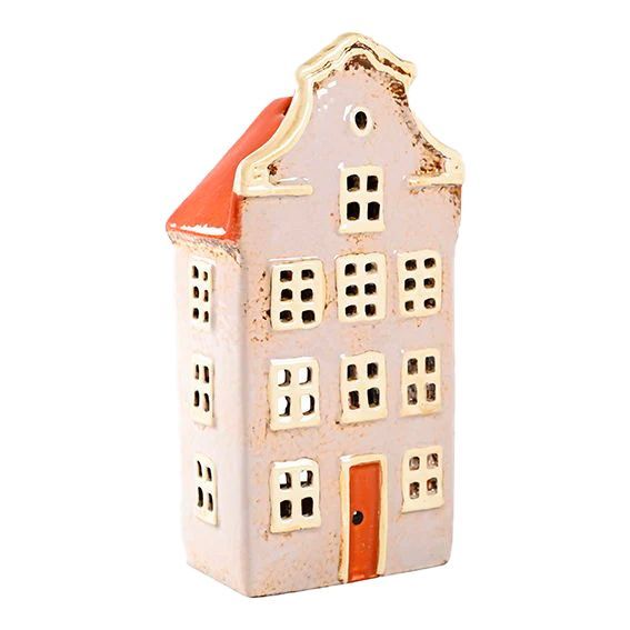 Maison-photophore Scandinave - Céramique grise