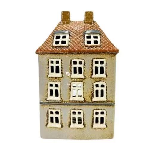 Maison-photophore Scandinave - Céramique beige