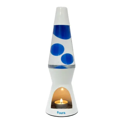 Lampe Lave à bougie - Blanc & Bleu