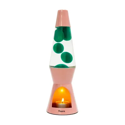 Lampe Lave à bougie - Rose & Vert