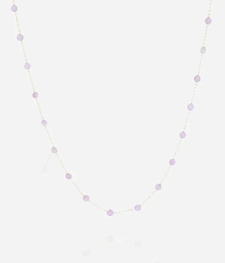 Collier Hinaku -  Acier Doré | Améthyste