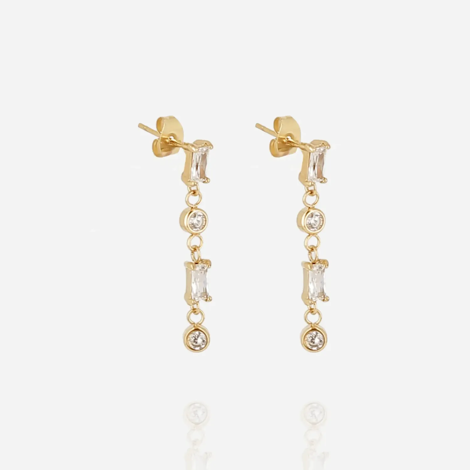 Boucles d'oreilles Athis - Acier Doré