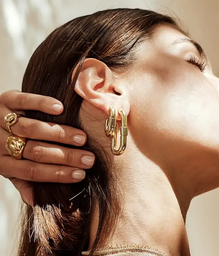 Boucles d'oreilles Lacia - Acier Doré