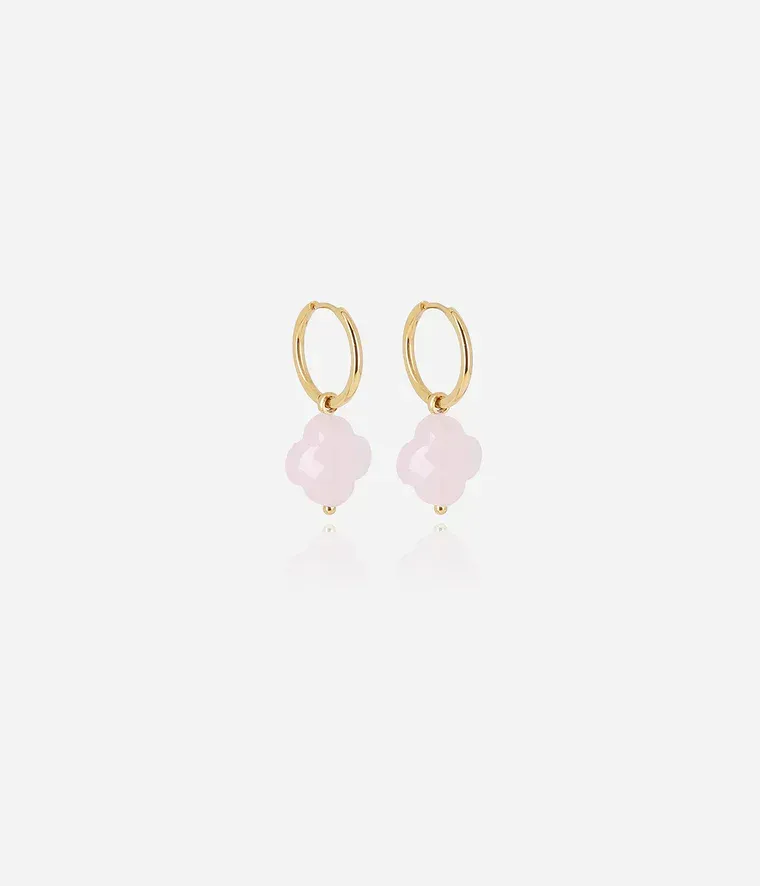 Boucles d'oreilles Vega - Acier Doré | Rose