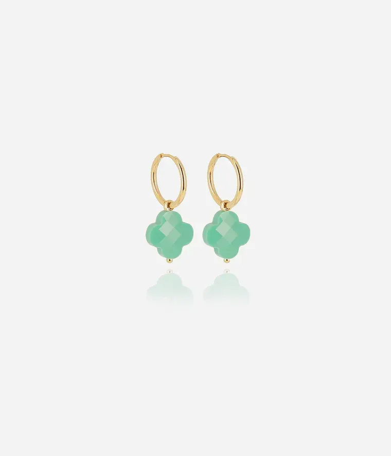 Boucles d'oreilles Vega - Acier Doré | Turquoise