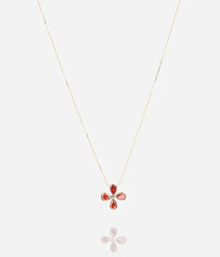 Collier Estial -  Acier Doré | Rouge