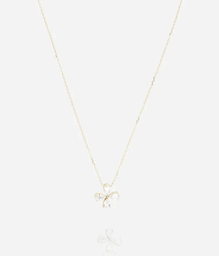 Collier Estial -  Acier Doré | Blanc