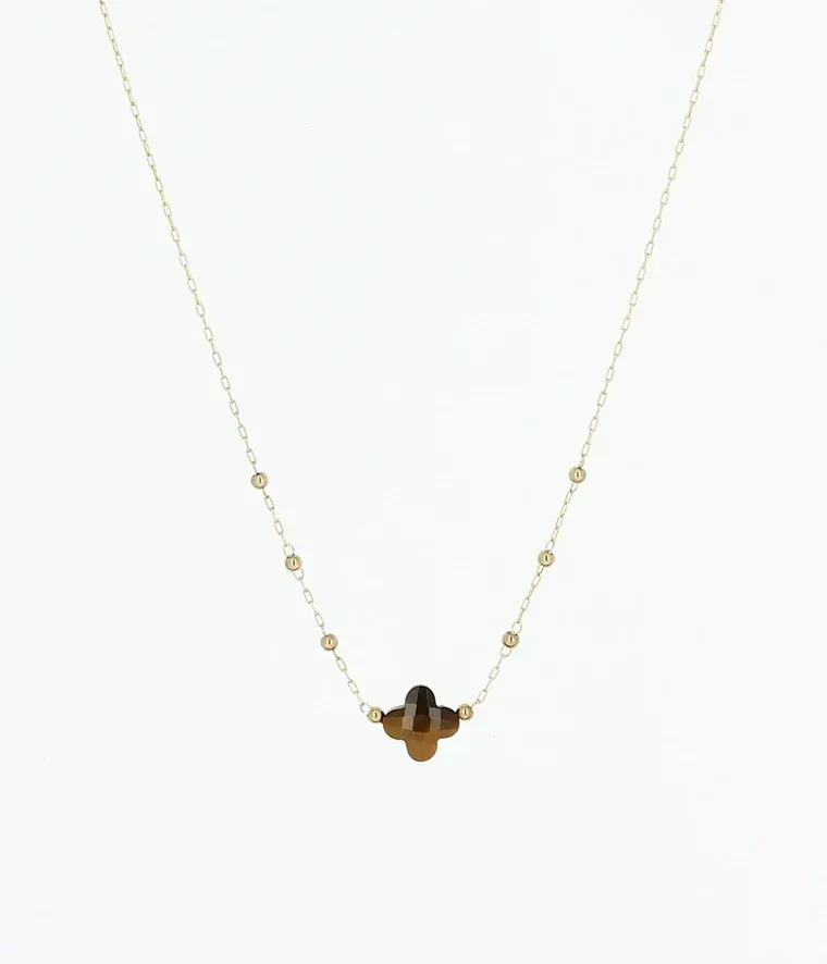Collier Velasquez -  Acier Doré | Œil de Tigre