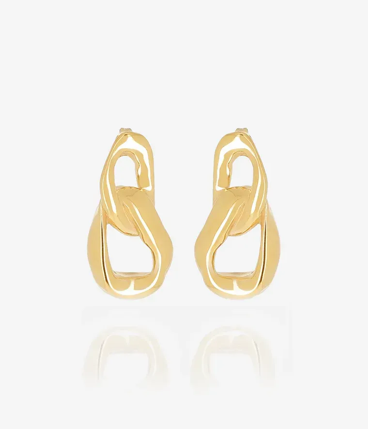 Boucles d'oreilles Emon - Acier Doré