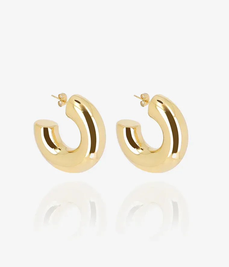 Boucles d'oreilles Amande - Acier Doré