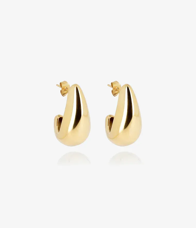 Boucles d'oreilles Agua - Acier Doré