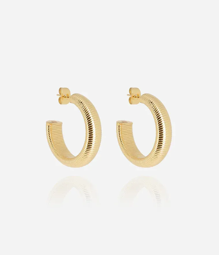 Boucles d'oreilles Kaneko - Acier Doré
